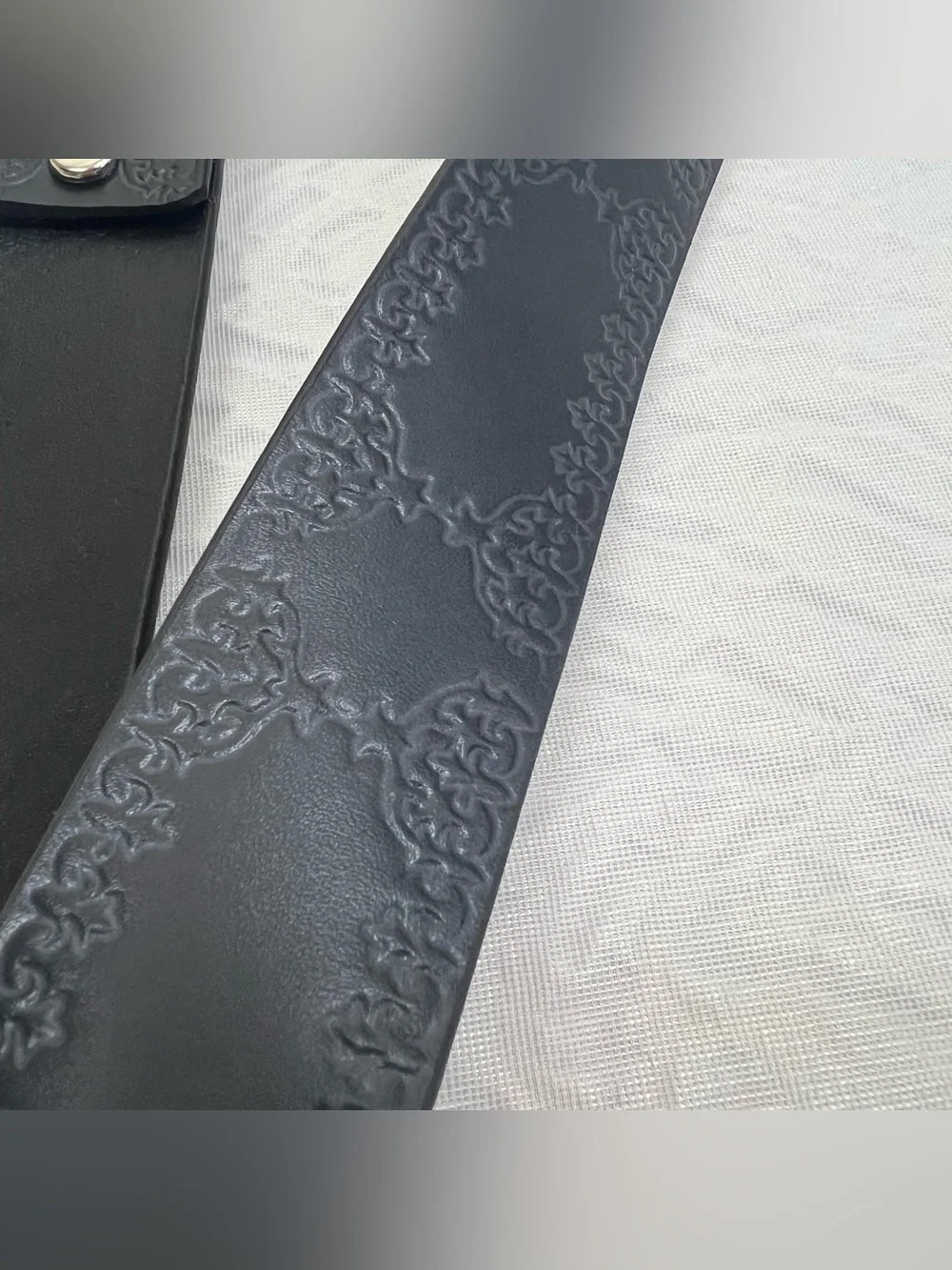 Boone’s Farm Winery Black Leather Belt with Decorative Silver Buckle